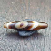 Antique Yemeni Middle Eastern Agate Eyes Patterns Suleimani Agate Bead